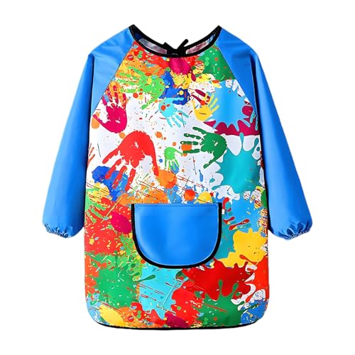 Snhauxinfa Bata de pintura escolar de 1ª clase, bata de pintura para niños de 7 a 12 años, delantal de pintura para niñas, para delantal infantil, impermeable, delantal para manualidades, regalos de