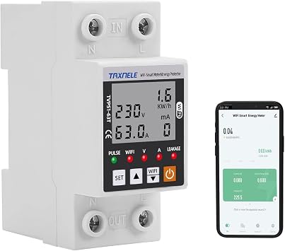 Contatore Di Energia Intelligente WiFi 2 Canali Bidirezionale 80A – Monitor Consumo Elettricità Con App E Dati In Tempo Reale