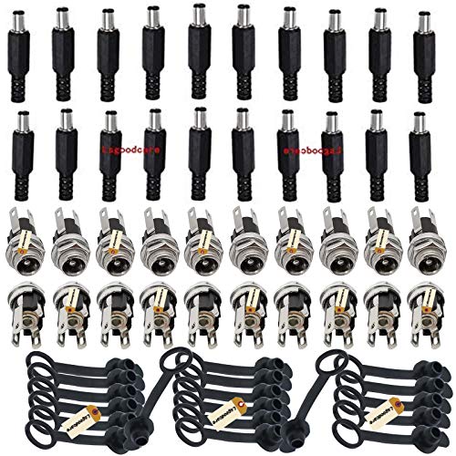 Adaptador conector jack DC 5.5MM x 2.5MM pack 60 Piezas miniatura 1