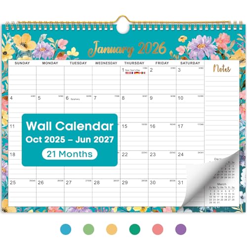 2026 Calendar, Monthly Wall Calendar from October 2025 to June 2027, 11.5