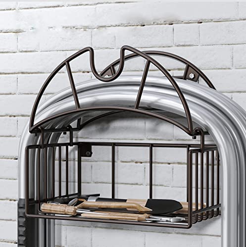 Lamir Hose Reel Garden Hose Holder With Tool Storage Basket, Heavy Duty Metal Water Hose Holder Wall Mount, Garden Water Hose Reel Storage For Outer Yards And Garden Lawns #TOP3