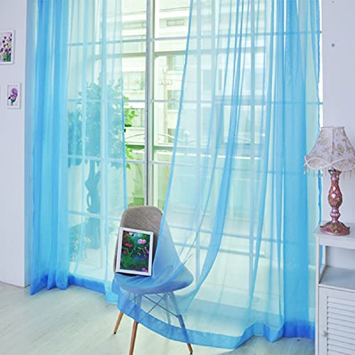 Iuokuby Transparent Sheer Curtains Window Curtain Solid Colors Rod Pocket