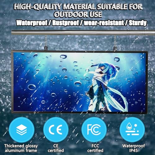 Image of P5 Programmable LED Sign 65 inchx34 inch IP65 Waterproof Outdoor Digital Display with WiFi & USB Control - High-Res Scrolling Display,Custom Images & Video for Business