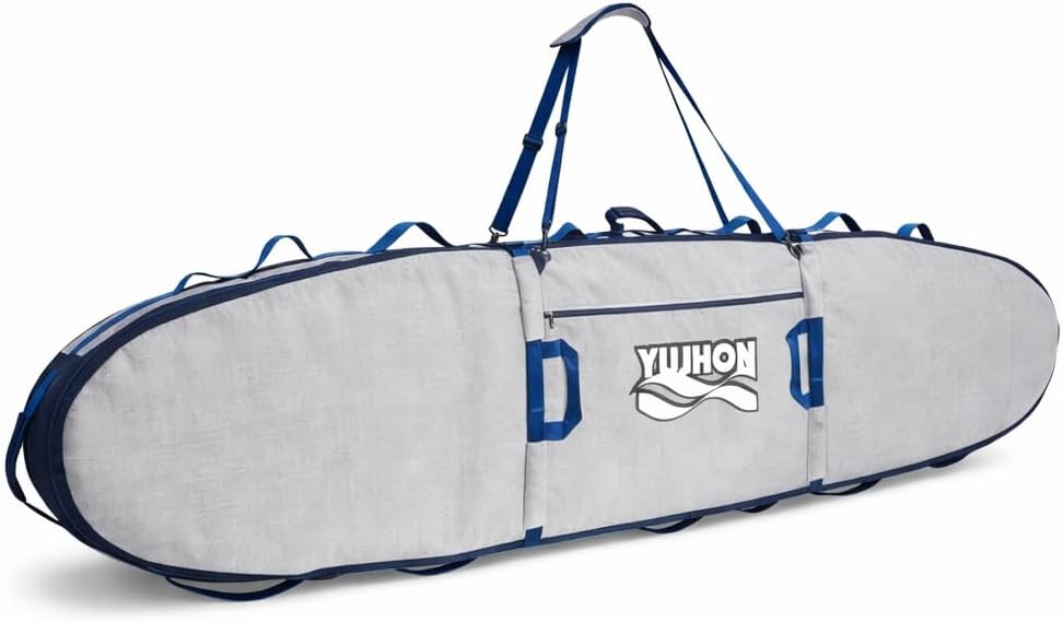 8ft Surfboard Travel Bag,1680D Heavy Duty Double Surfboard Bag with 360° Protection, Car Roof & Airline Ready for 6'0/6'6/7'0/7'6/8'0 Surfboards (Max 24'' Wide)
