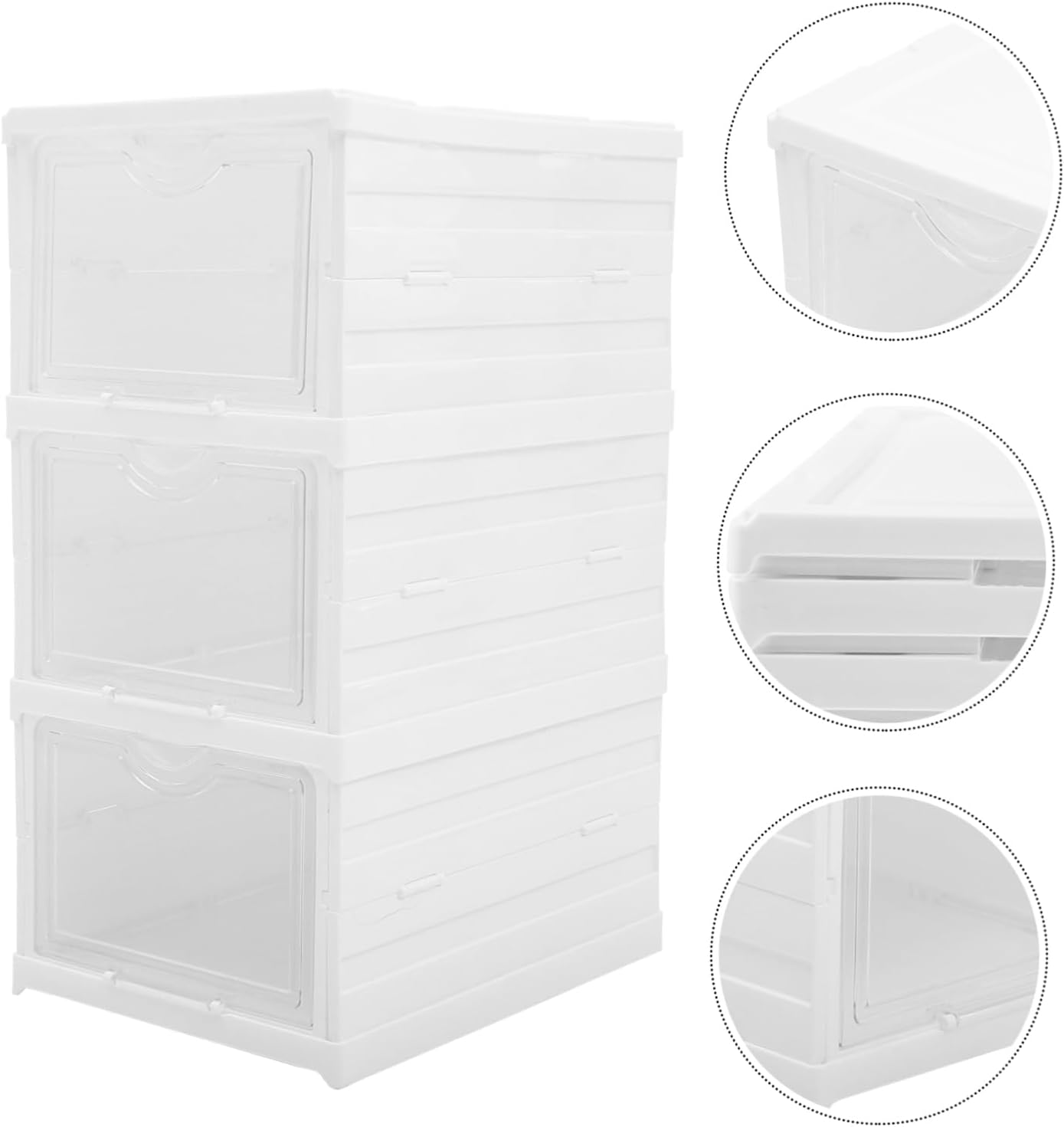 Garneck Shoe Boxes Stackable Lids Storage Organizer Box for Shoes Material Bins for Organization