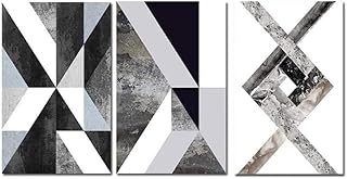 3 pezzi in bianco e nero in stile moderno nordico poster quadri su tela per pittura vivente senza cornice 50x70cm/19.7*27.5inch