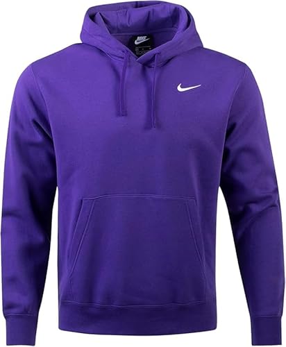 Nike Men's Hoodie Sweatershirt Pullover Club Cotton With Big and Tall Sizes, Purple, XXL