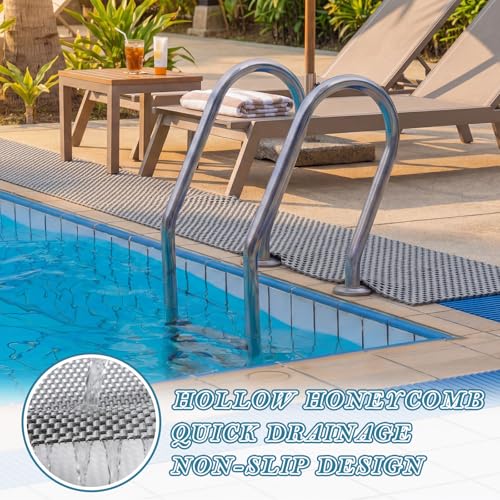 Klyyo Clyro Pool Mat Floor Deck 3 x 10 ft Heavy Duty Drainage Non Slip Pool Flooring Mats PVC Splash Matting Mesh Doormat Roll Commercial Anti Slip Floor Mats for Outdoor Patio Shower Bathroom Bars by Klyyo Clyro - Image 4