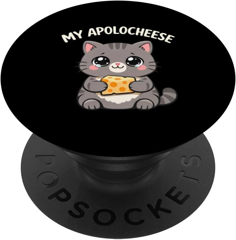 My Apolocheese Cat Meme Funny Animal Saying Viral Humor Cute PopSockets Adhesive PopGrip