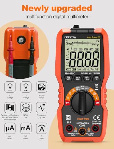 Digital Multimeter, 6000 Counts Auto Range, genaues Messen von AC/DC-Spannung, Amperemeter...
