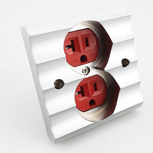 Miniatura 6 de Viborg VM01G Receptáculo dúplex audiófilo 20A 125V de cobre puro audio HiFi montaje en pared placa de pared de alta gama toma de corriente alterna
