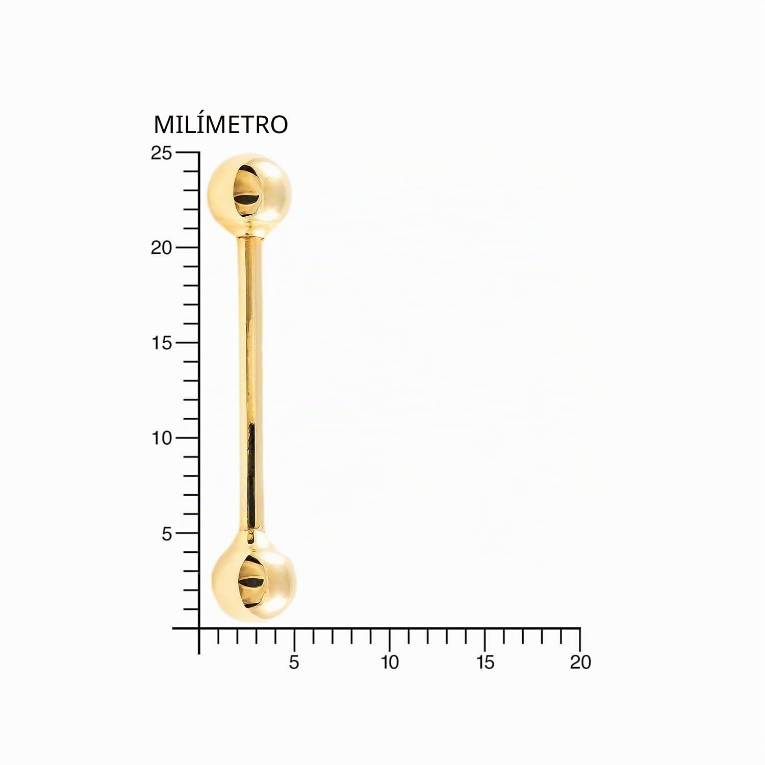 Piercing Oro Lengua bola 5 mm (9kts) - Estuche Regalo - Certificado de Garantía - Mondepetit