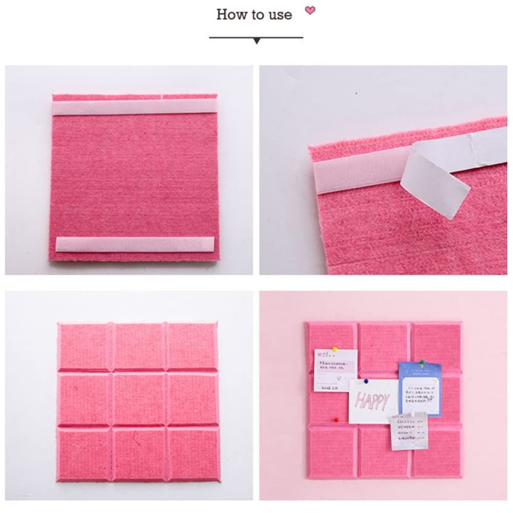 Felt Pin Board Felt Board Notice Board Tiles Bulletin Board Memo Board Square Pin Boards for Office Home Classroom (Orange) - Image 4