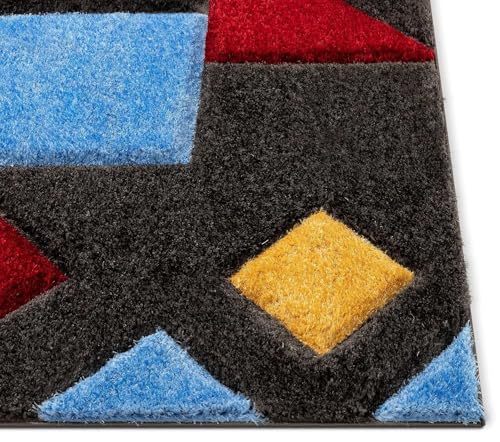 Image of Carpet for Hall | Carpet for Living Room |3X5 FEET Rugs for Bedroom | Carpet | Rug for Living Room | Carpet & Rugs for Home Decor | Carpet for Bedroom Floor (Blue Red Multi)