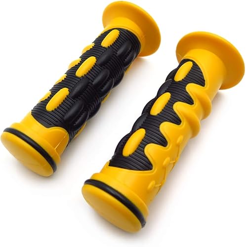 Miniatura 10 de HTTMT XH4089- (Izquierda 78" Derecha1") Universal Amarillo Puños de motocicleta de calavera compatibles con lado izquierdo 0.866 in (78"), lado