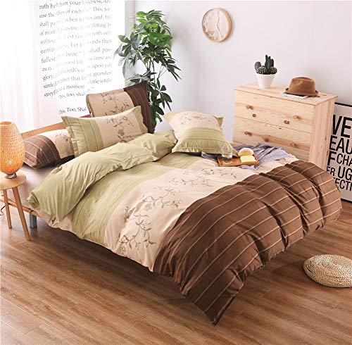 FANSU 3 Pièces Housses de Couettes 2 Personnes,Parure de Lit en Microfibre 1 Home Housse de Couette, 2 Taies d'oreiller (200x200,Vert Clair)