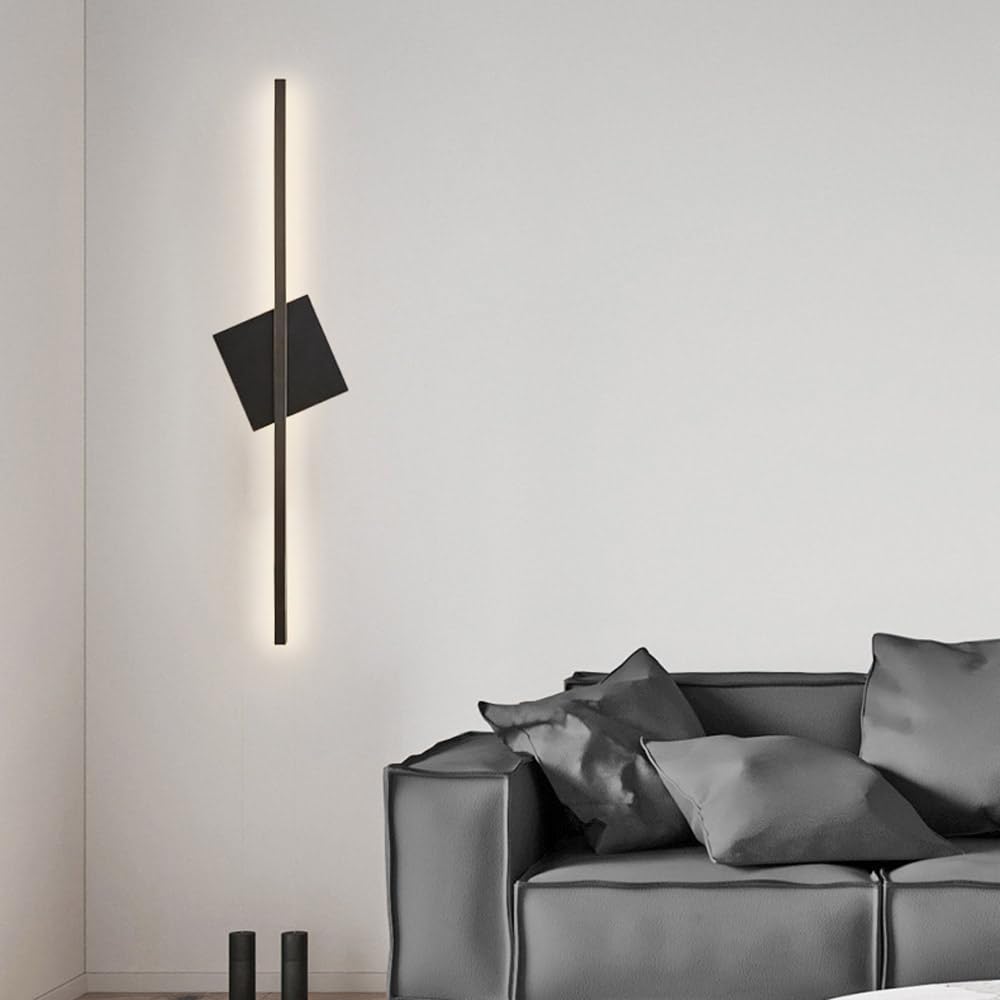długie kinkiety paskowe, Mosiężny kinkiet liniowy 23,6 cala Regulowany LED 3000K-6000K(Dark)