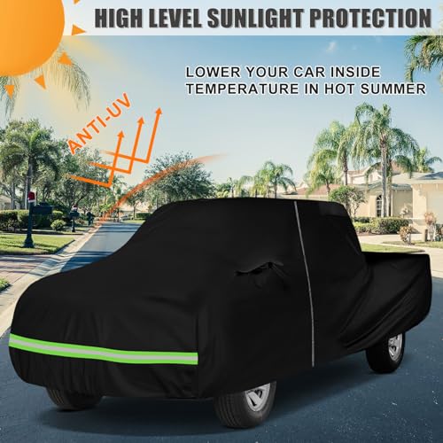 Image of Waterproof Car Cover Compatible with 1965-1986 Nissan /Datsun 520 /620 /720 Single Cab 6ft Short Bed Accessories, All Weather Classic Car Covers with Inner Cotton&Zipper Door for Snow Rain Protection