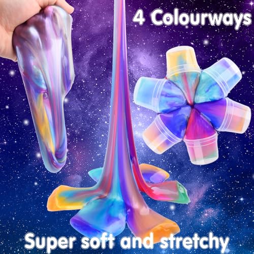 24 Pack Galaxy Slime Kit, Galaxy Slime Cup Party Favors for Girls Boys, 12 Constellations Series Mini Slime Bulk, Wet, Non-Sticky, Stress Relief Toy, Classroom Rewards, Goodie Bag Stuffers for Kids - image 4