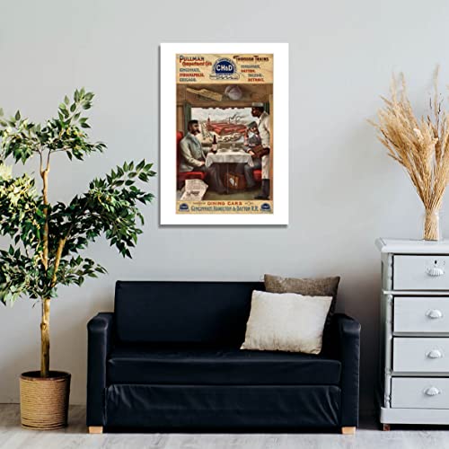 Affiche Pullman compartment Cars souvenirs de voyage cadre moyen format - 3