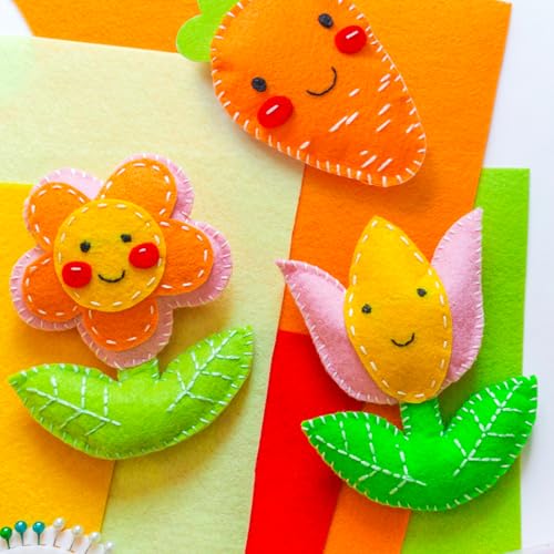 Image of XSEINO 12 Rolls 8 inchx35 inch(20.5x90cm) 1.4mm Thick Soft Felt Fabric Sheet 12 Assorted Neon Series Colors Felt Pack for DIY Craft Sewing Squares Nonwoven Patchwork