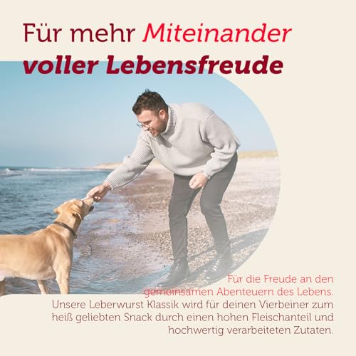 MERA Extrawurst getreidefreie Hundeleberwurst, 75g Tube mit viel Frischfleisch und Geschmack, Trainingsleckerli für ausgewachsene Hunde und Welpen, ohne Zucker und Salz