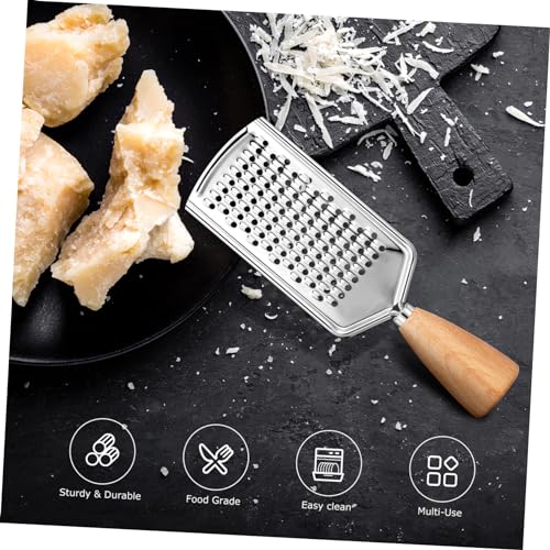Rallador de cocina con mango redondo de madera y acero inoxidable miniatura 2
