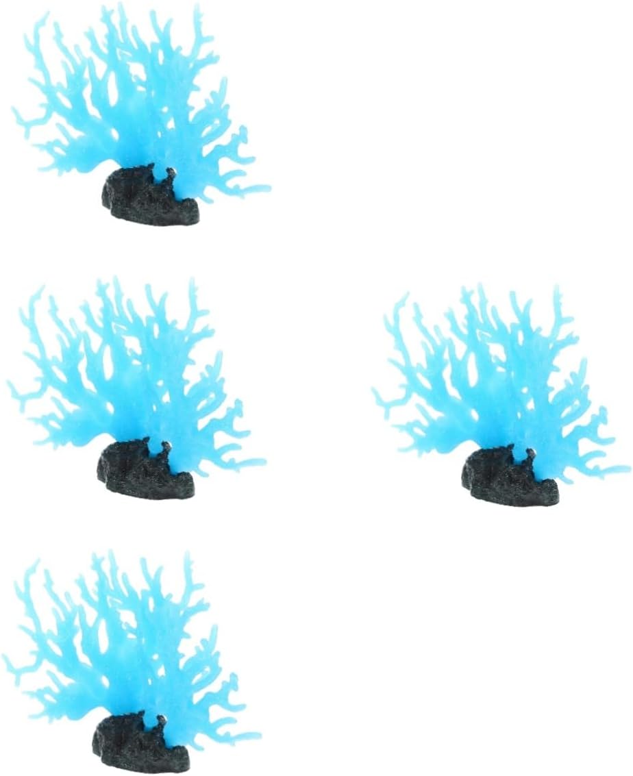 BESPORTBLE 4pcs Coral Ornament for Fish Tank Decor Artificial Coral Sculpture for Aquatic Landscaping for Home Decor and Aquarium Decoration Realistic Fish Shelter