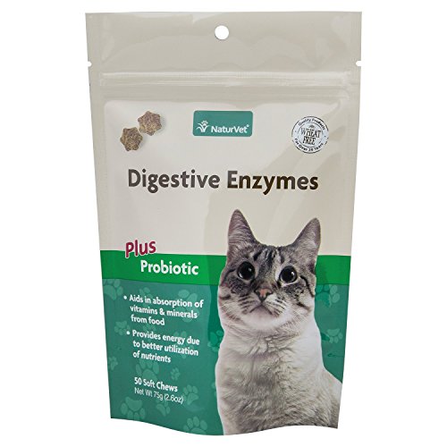 NaturVet Digestive Enzymes Plus Probiotic 2-in-1 CAT Soft Chew (Bag) 50 ct