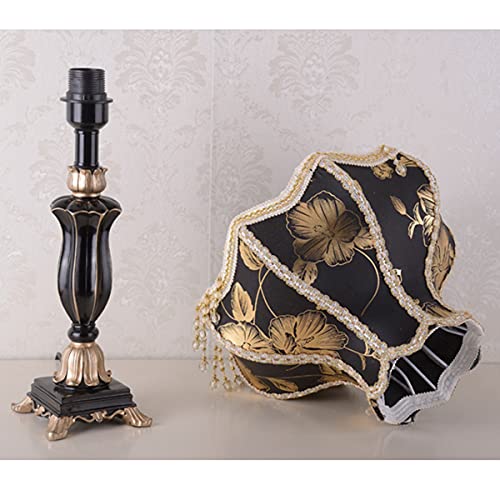 Tiyeta 194-193-595 European Style Table Lamps Handmade Fabric Lampshade Victorian 22 Inch Desk Lamp Antique Painted Resin Base Bedside Light thumb #8