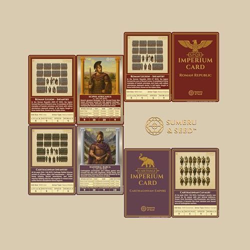 Image of Sumeru & Seed Imperium Cards - Historical Strategy Card System - The Second Punic War Core Set - Rome vs Carthage - Sandbox Tabletop Experience