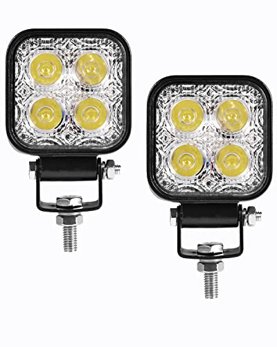 Sararoom 12W Faro Trabajo LED Focos de Coche 12V 24V Faros Led Tractor 1200LM Focos LED Tractor - 6500K Blanca fría IP67 Impermeable Foco de Trabajo Barra LED Faro para Moto Camión Barco Off-road-2pz Cover