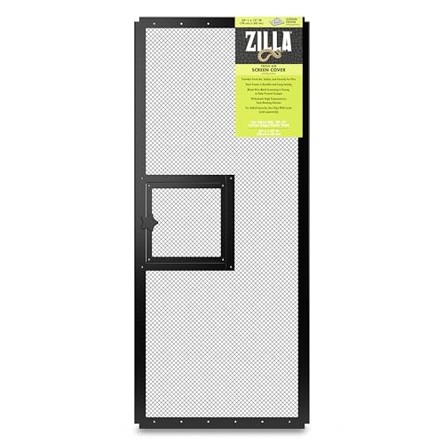 Zilla Pet Reptile Terrarium Fresh Air Screen Cover with Hinged Door 30' x 12'