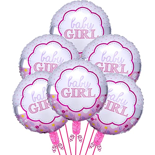 Image of Baby Girl Round Foil Balloons Pack of 6