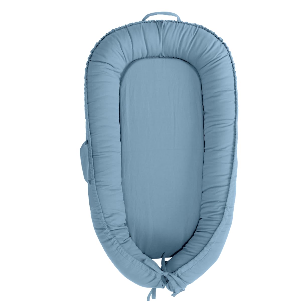 Infant Lounger, Baby Nest Cover for Baby Girls & Boys, Newborn Essentials for Baby 0-12 Months, 100% Cotton Breathable, Co Sleeper for Baby in Bed(Denim Blue)