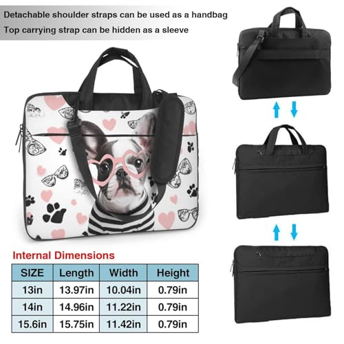 Maletín para laptop impermeable 15.6 pulg con patrón Bulldog miniatura 3