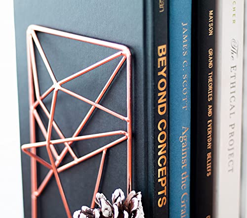 Ezdc Rose Gold Liquid Metal Bookends Decorative Pair, Stereoscopic Decorative Bookends For Shelves, Book Holders For Shelves, Book Ends For Office¡K #TOP3