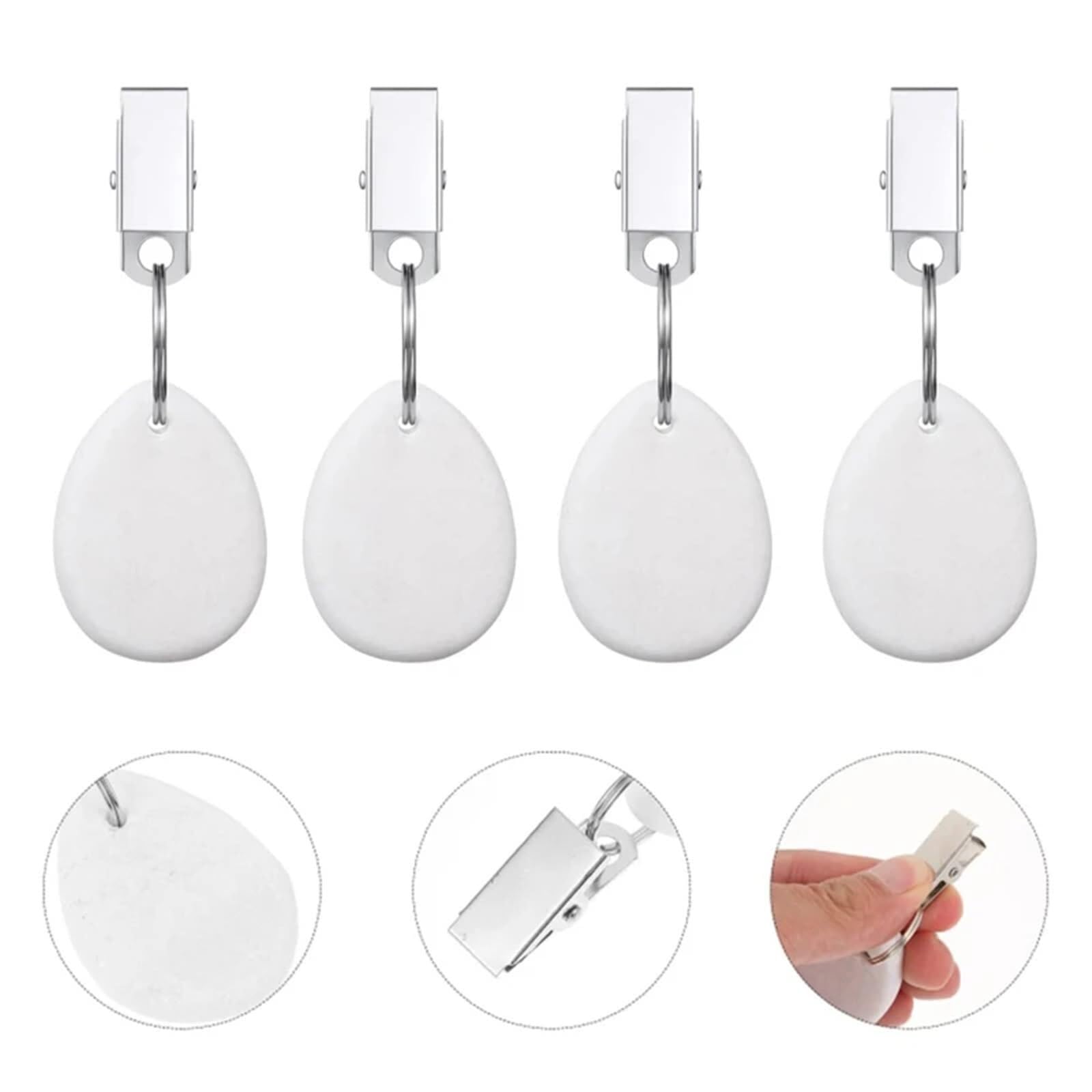 Fermatovaglia Pesi Ciondoli con Clip Tovaglie da Esterno Delicate Compatte Riutilizzabili Campeggio(White,16 PCS)