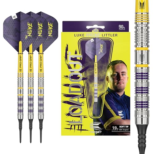 TARGET Darts Luke Littler Loadout Soft Tip Darts, 90% Tungsten Dart, 19G | Pixel Tip Dart Set, Player Edition Soft Tip Electronic Darts Set with Pro Grip Shafts & No.2 Flights