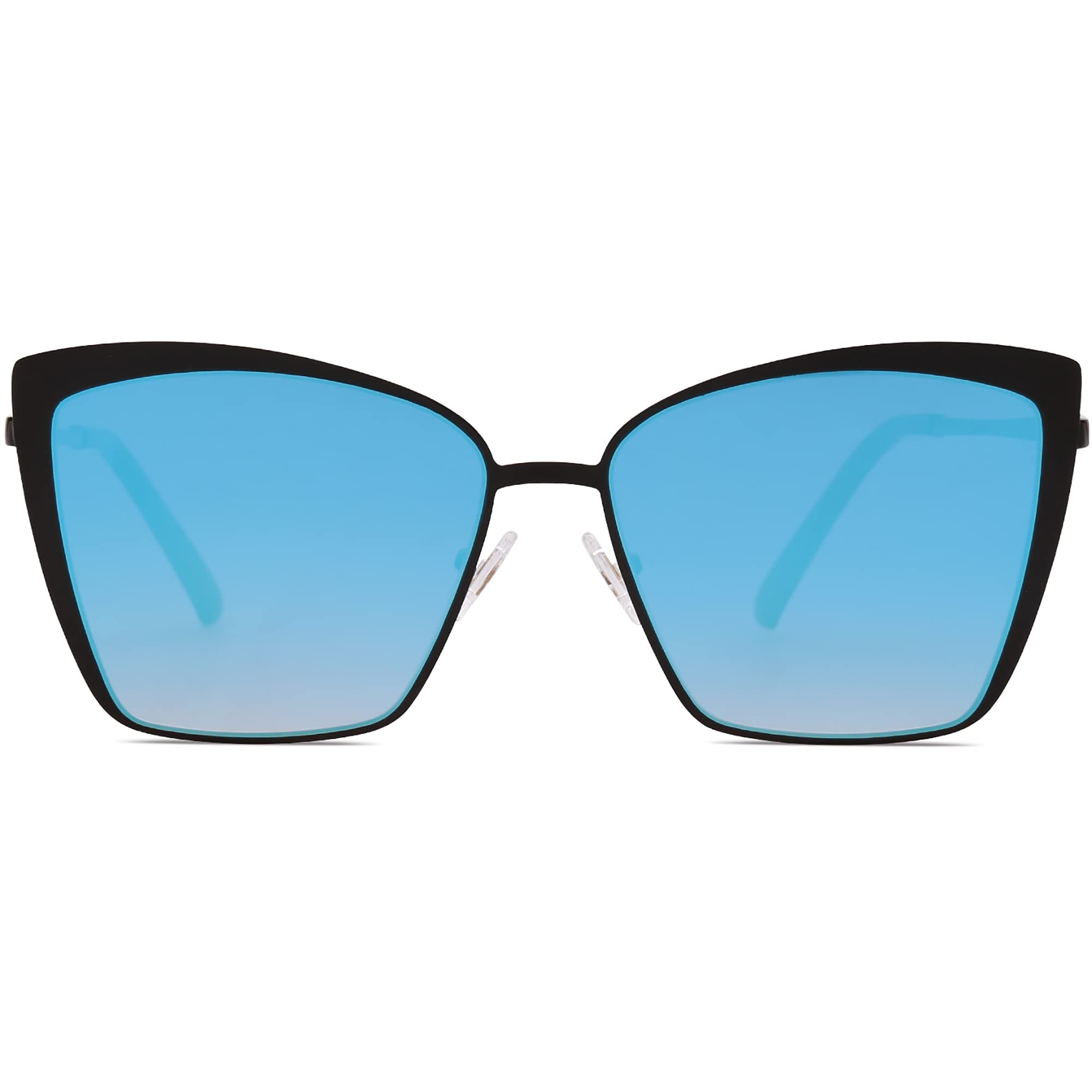 SOJOSCateye Sunglasses for Women Fashion Mirrored Lens Metal Frame SJ1086