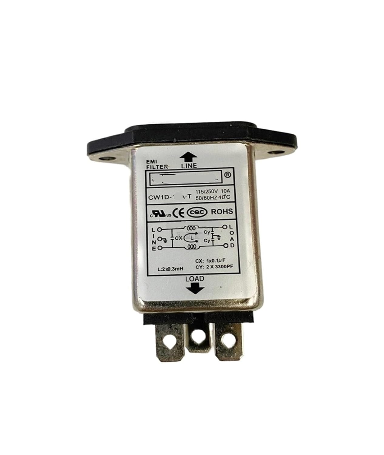 Power Filter Socket Head CW1D-10A-T 6A220V Filtered one-Way Phase AC(CW1D-06A-T 6A)