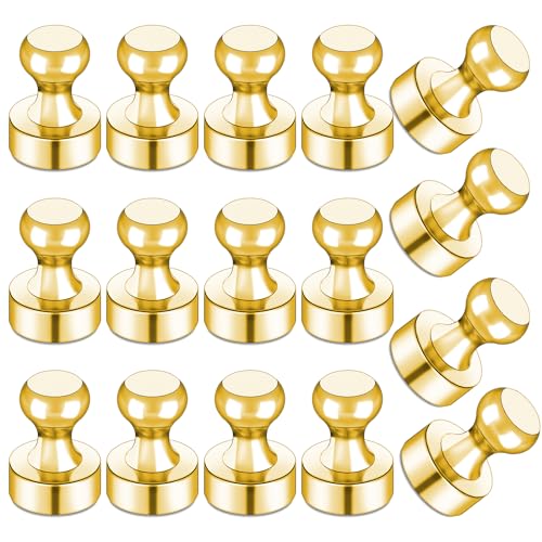 LOVIMAG Fridge Magnets 16 Pack Magnet Refrigerator Locker Whiteboard Gold