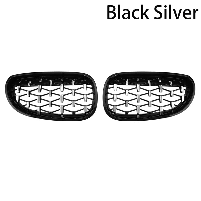 Parrilla delantera para BMW E60 E61 2004-2009 en negro y plata 4