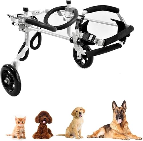 BZFSSQ Chaise roulante pour Chien avec Pattes arrières, Chaise roulante Ajustable avec 2 Roues, rééducation des Pattes arrières et des Pieds pour Chien handicapé, Chien, Chiot, Chat.(Black,Large)