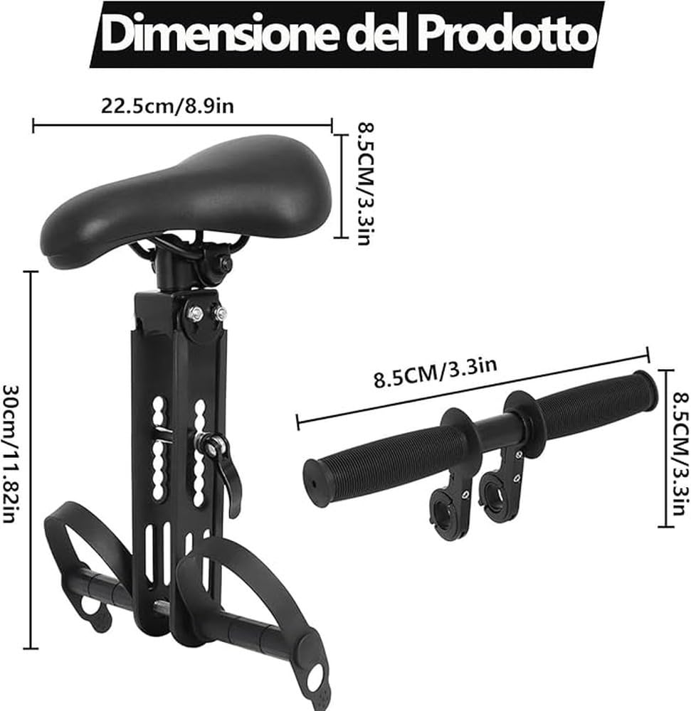 Seggiolino Universale per Bicicletta per Bambini, Compatibile con | bike, bici da strada e bici da città. Il seggiolino per mountain bike è progettato per bambini dai 2 ai 7 e con un peso di