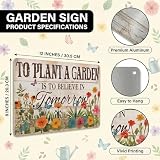 Bestylez Gardening Gifts Vintage Gardening Sign To Plant A Garden is To Believe Tomorrow Tin Sign for Home Garden Greenhouse Living Room Bedroom Outdoor Yard Backyard Decor 8X12 Inch (3366)