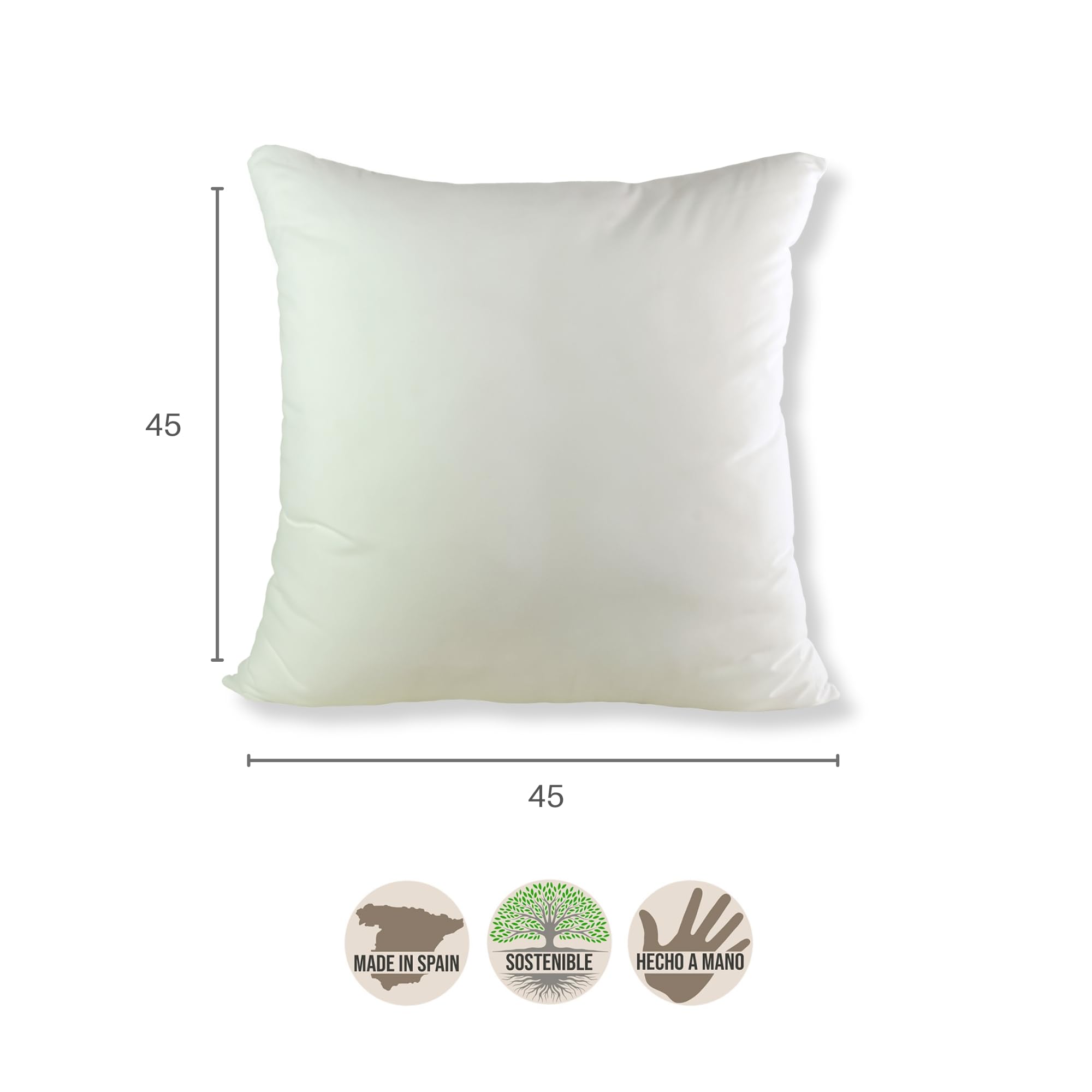 TAPIDECOR | Pack 2 Fundas + 2 Rellenos de Cojín | Modelo 4 Borlas | Decoración Hogar | Cojin para Dormitorio, Sofá, Salón, Terraza | Diseño Moderno y Elegante | Tejido Flor Liberty Nude | 45x45cm