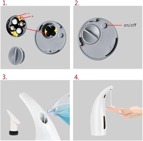 Miniatura 6 de Dispensador de jabón, dispensador automático de jabón para encimera de cocina y baño sin contacto con sensor de movimiento infrarrojo, IPX6