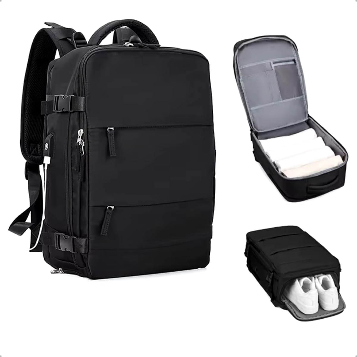 Mochila De Viagem Avião Grande Multifuncional Unissex – Mochila De Mão Com Porta USB, Compartimento para Tênis, Notebook em promoção! Veja a oferta e mais achadinhos de Bolsas 9 Hoje é o melhor dia para comprar Mochila De Viagem Avião Grande Multifuncional Unissex – Mochila De Mão Com Porta USB, Compartimento para Tênis, Notebook com aquele preço maroto! Promoção! Aproveite a oferta! 9