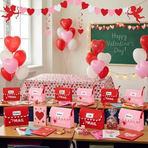 Boîte aux lettres en feutre de Saint-Valentin Libima avec cartes d'échange - 6